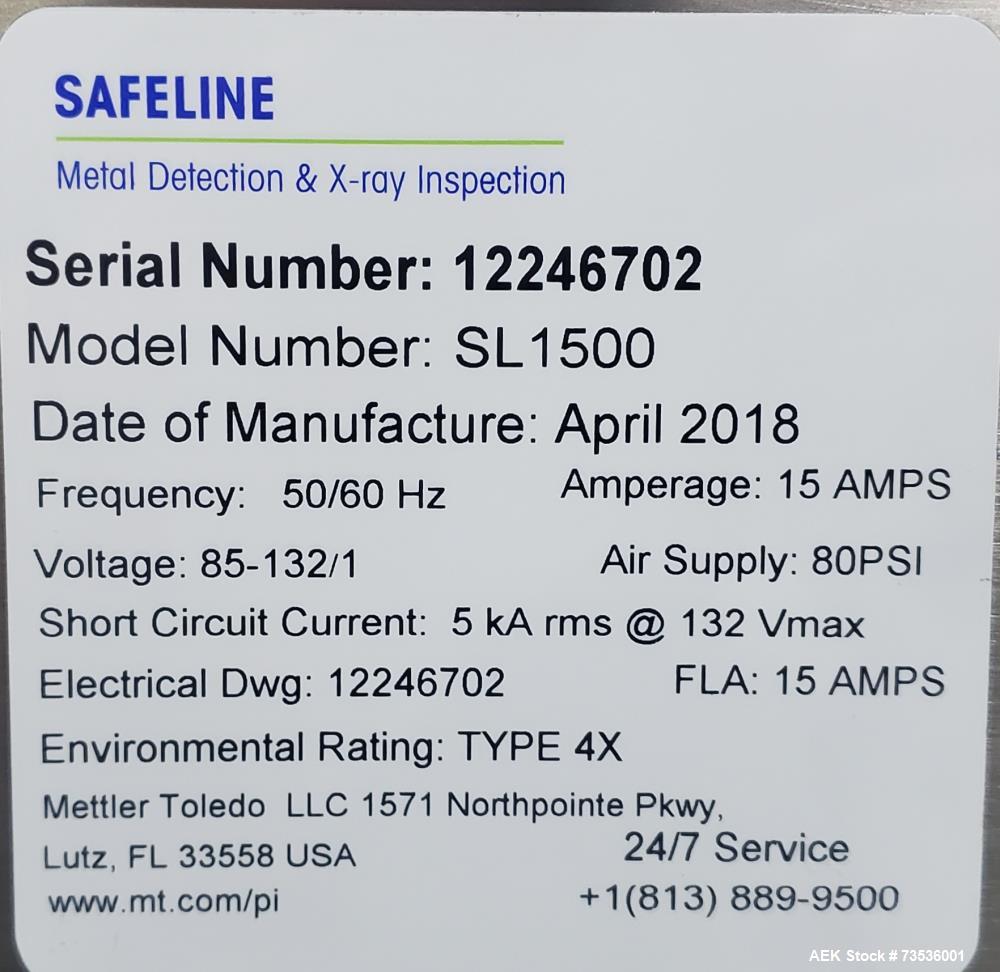 Used Mettler-Toledo SL1500 Conveyor Metal Detector – Air Reject, HMI, IP65